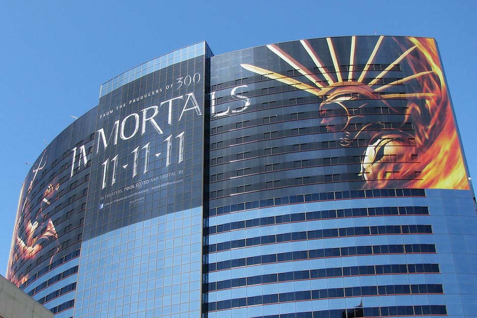 Off the Wall Signs building wrap for Immortals movie at San Diego Marriott Marquis & Marina Comic-Con 2011