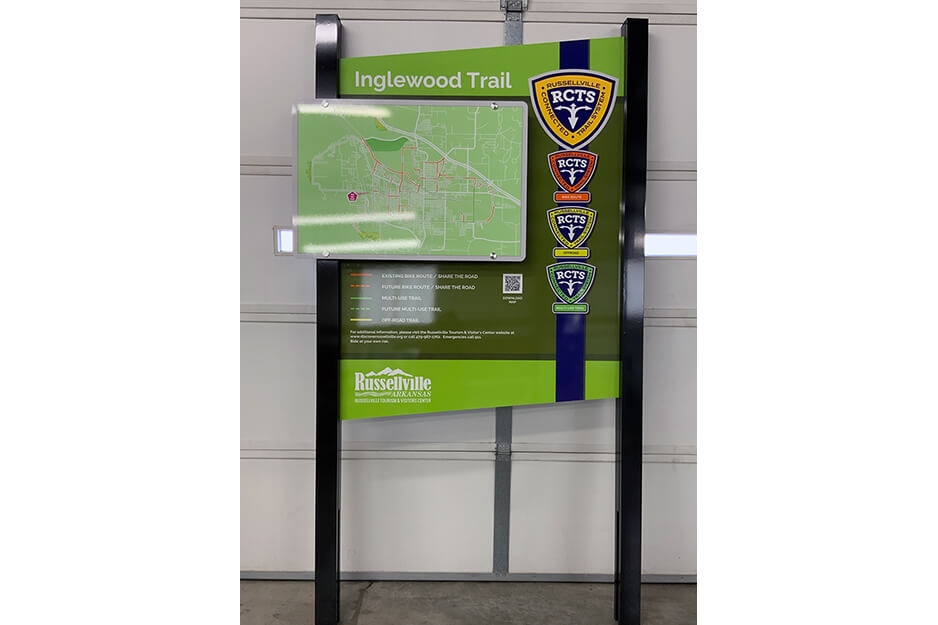Sign Hub produces wayfinding signage like this one for a local park on its Roland DG TrueVIS VG2-640 printer/cutter.