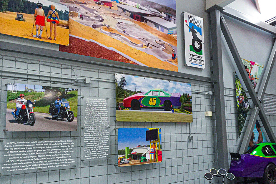 Full color photos reproduced on wall signs, printed using a Roland DG TrueVIS VG2 printer/cutter.
