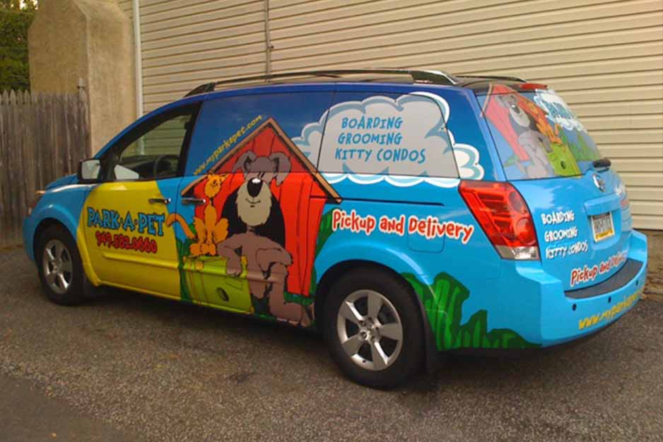 Sunrise Signs VersaCAMM vehicle wrap for Park-A-Pet