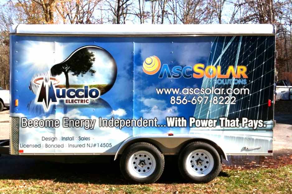 Sunrise Signs VersaCAMM trailer wrap for ASC Solar Solutions