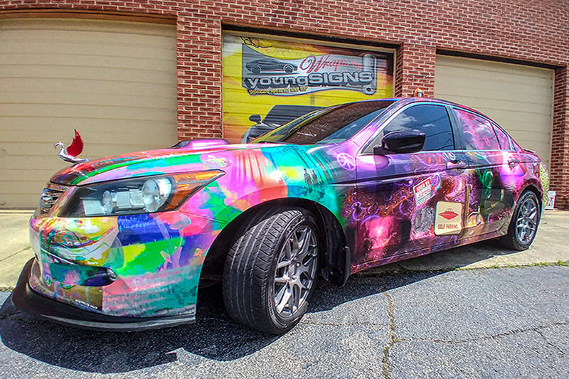 Young Signs used a Roland DG TrueVIS VG2 printer to create this colorful Area 51-themed wrap.