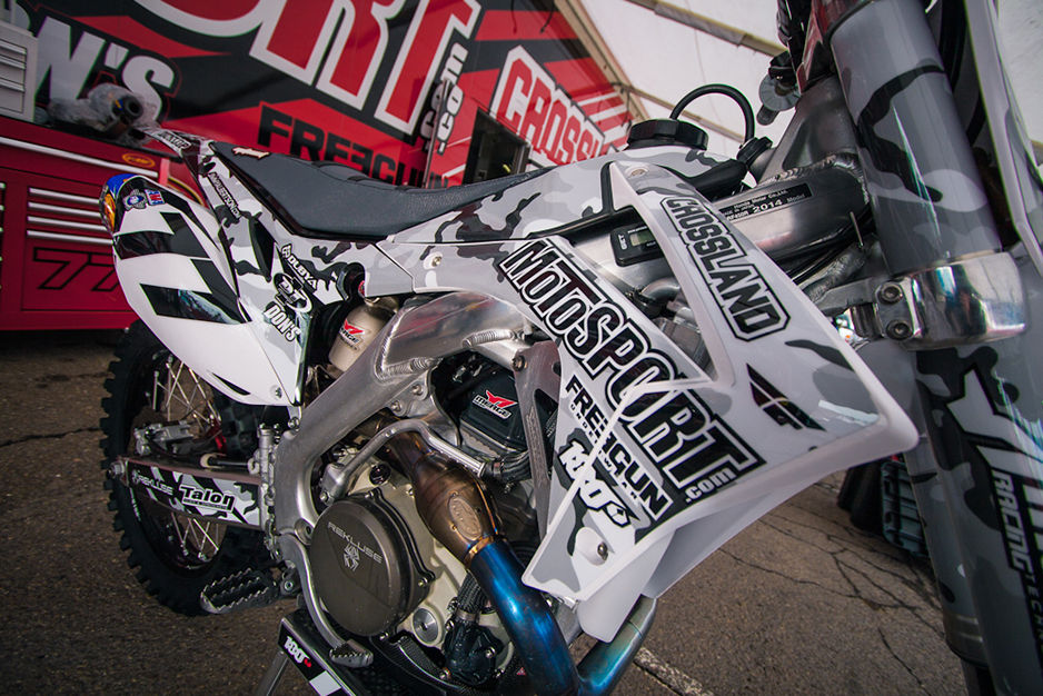 Image of red and silver motocross graphics