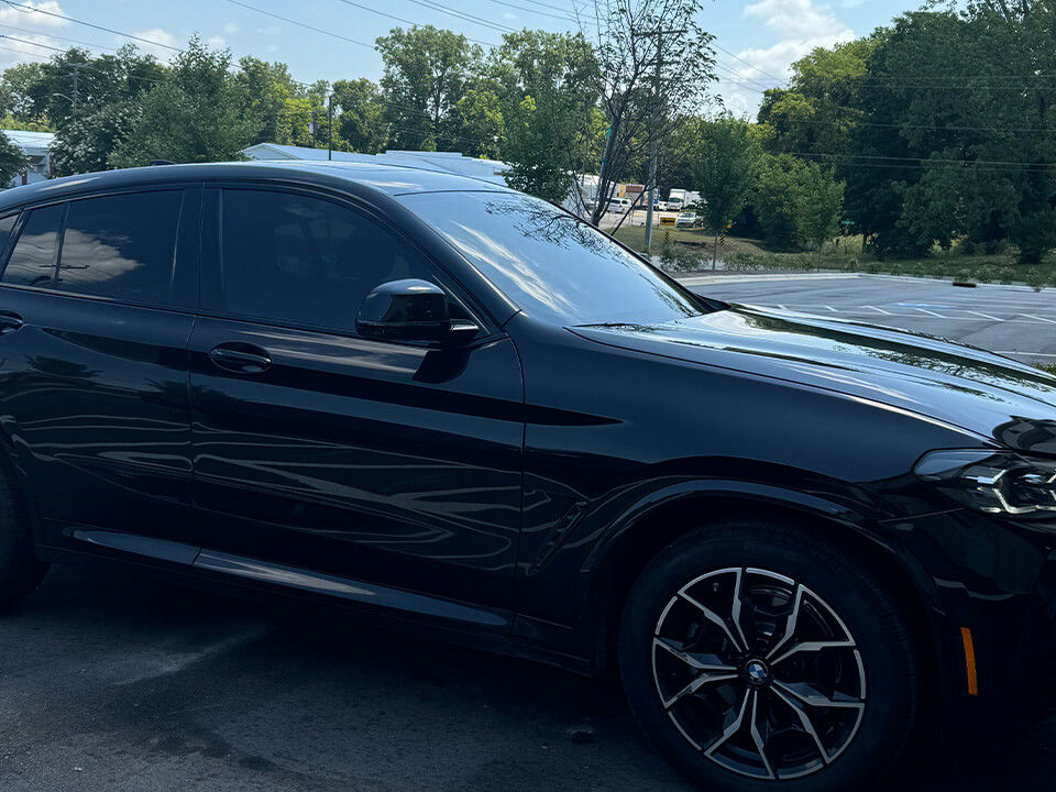 Black car with tinted windows