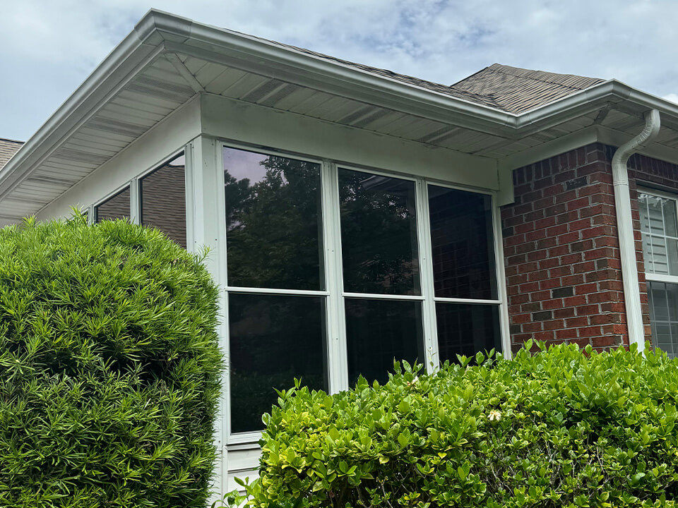 Residential windows with tinted film applied.