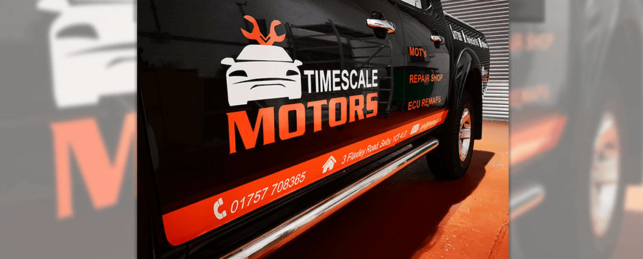 Vinyl vehicle graphics printed by Devil is in the Detail