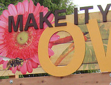 Sunset Magazine garden entrance sign