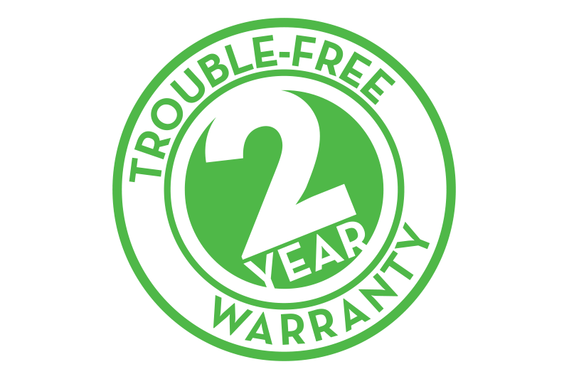 2 Year Trouble-Free Warranty