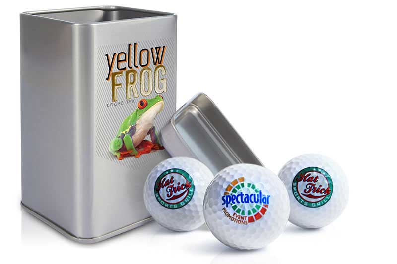 print on canisters and golf balls