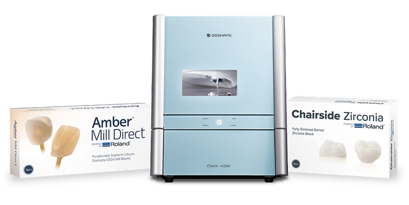 DWX-43W con Amber® Mill Direct y Chairside Zirconia Powered by Roland DGA