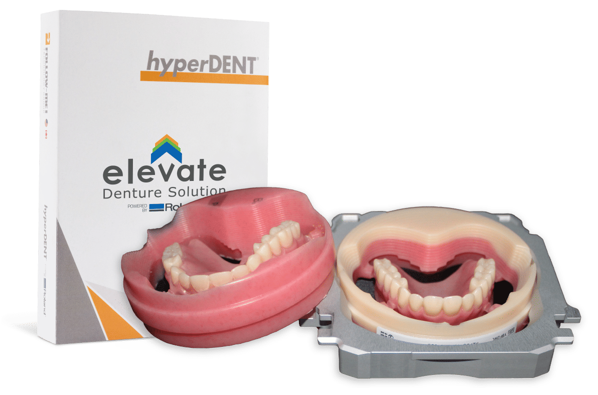 Elevate Denture Solution package with hyperDENT software and Ivotion denture adapters