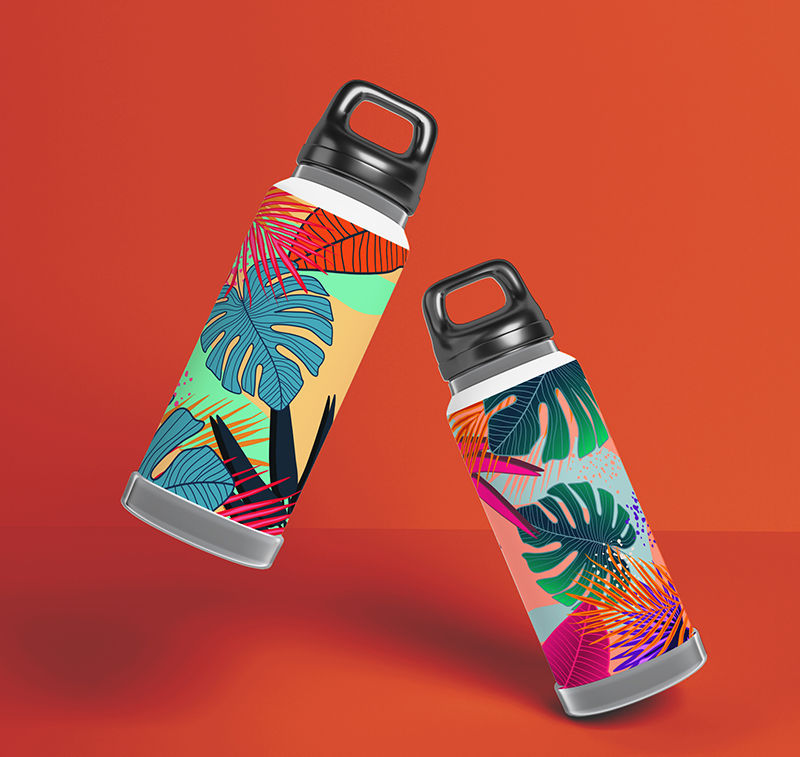 Aplicación de Tintas V-BOND: Botellas de agua