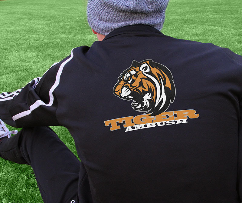 Chaqueta de transferencia, tigre de mascota de escuela